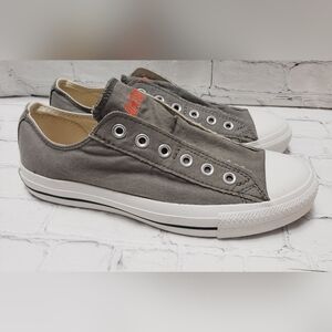 Gray Converse All Star Low-top Chuck Taylors - Casual Lace-Free Design